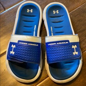 Youth size 4 Under Armour slides